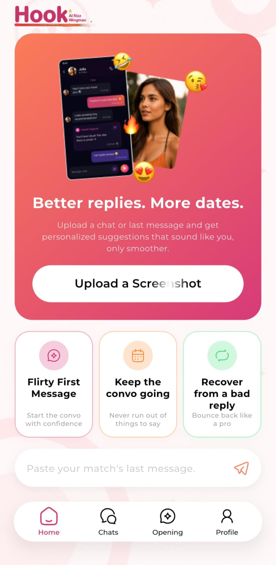 Hook - Ai Rizz Wingman home screen